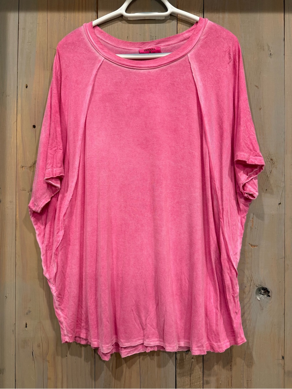 Zenana Outfitters Pink Oversized Short Sleeve Tee